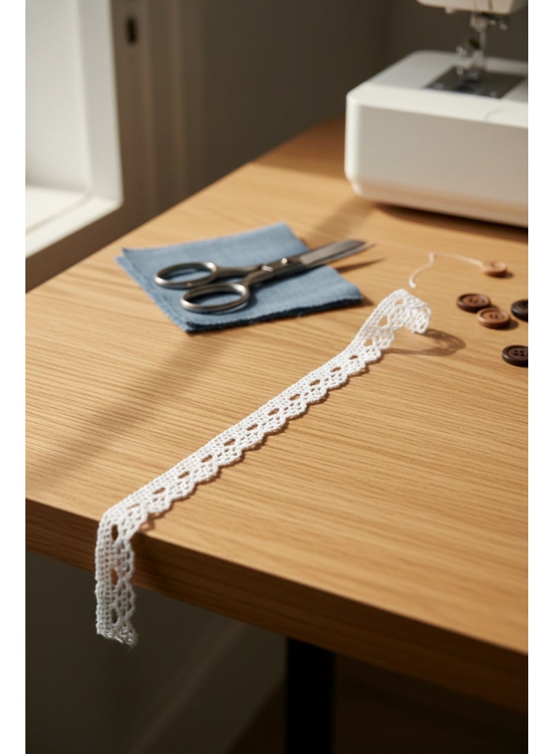 Decorative Sewing Lace Trim – 13mm x 15 Yards | Fabric Lace for Tailoring, DIY & Fashion ( White ) - Image 4